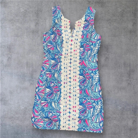Lilly Pulitzer "My Fans" sleeveless shift mini dress for Target collection sz 4 - Picture 10 of 12